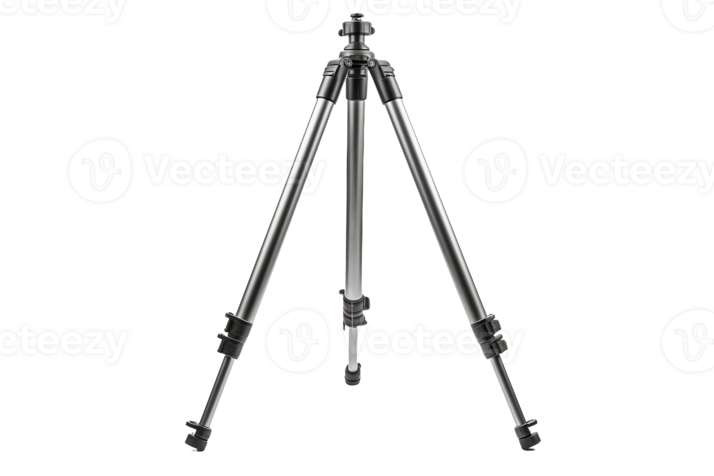 AI generated Blank Professional Camera Tripod Mockup on transparent background. png