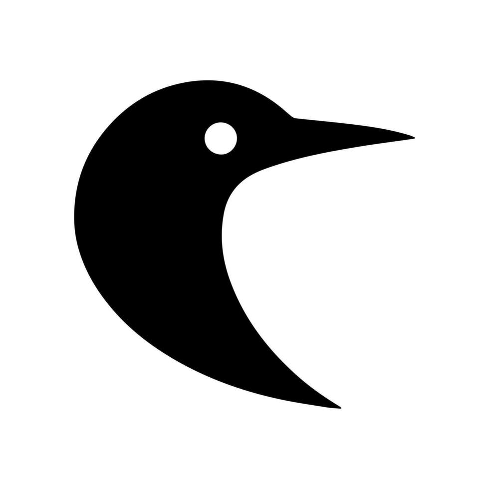 vector silueta pájaro cabeza sencillo color negro