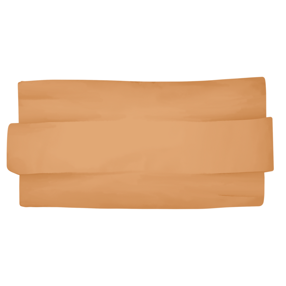 brown color wooden Label. watercolor style. isolated on transparent background png