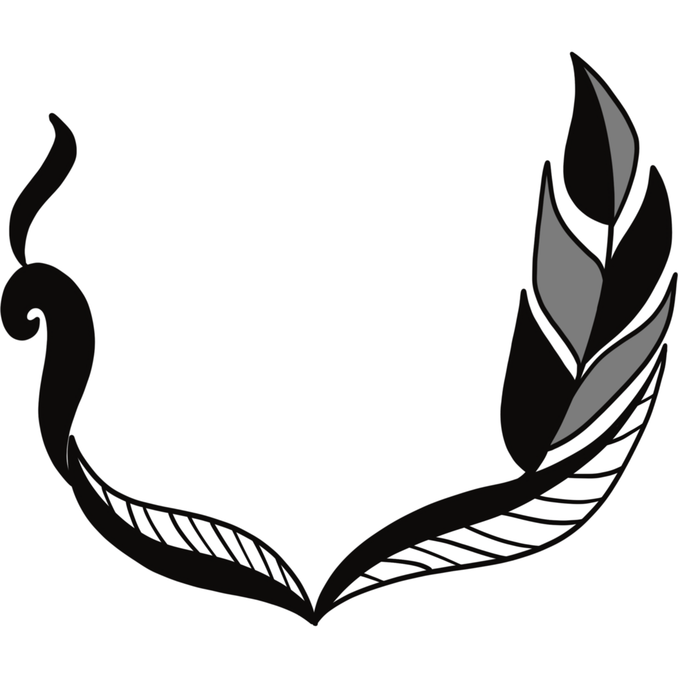 black circle frame. Wreath ring border. Isolated with transparent background png