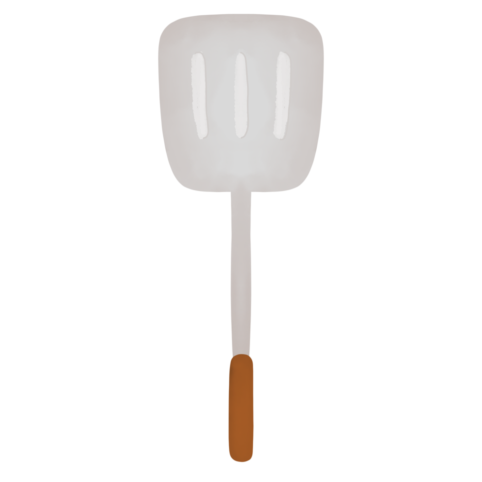 spatula cooking kitchen. watercolor style. isolated on transparent background png