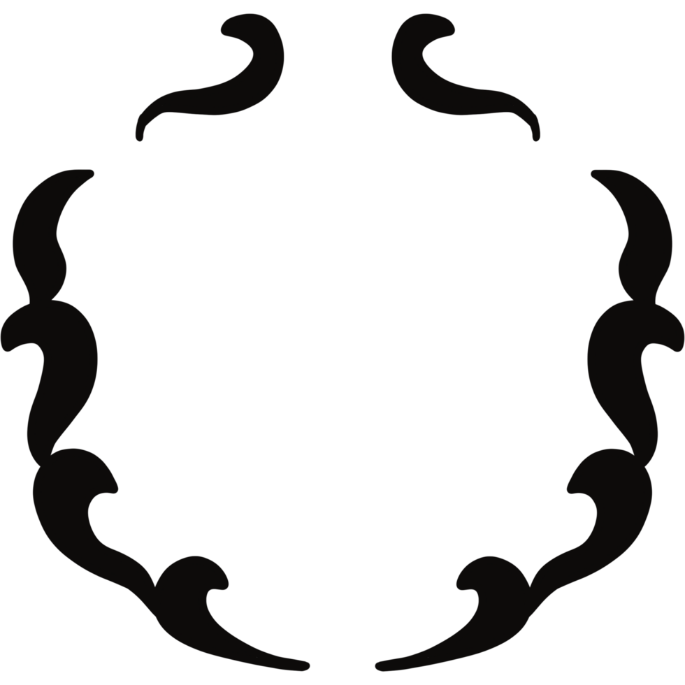 black circle frame. Wreath ring border. Isolated with transparent background png