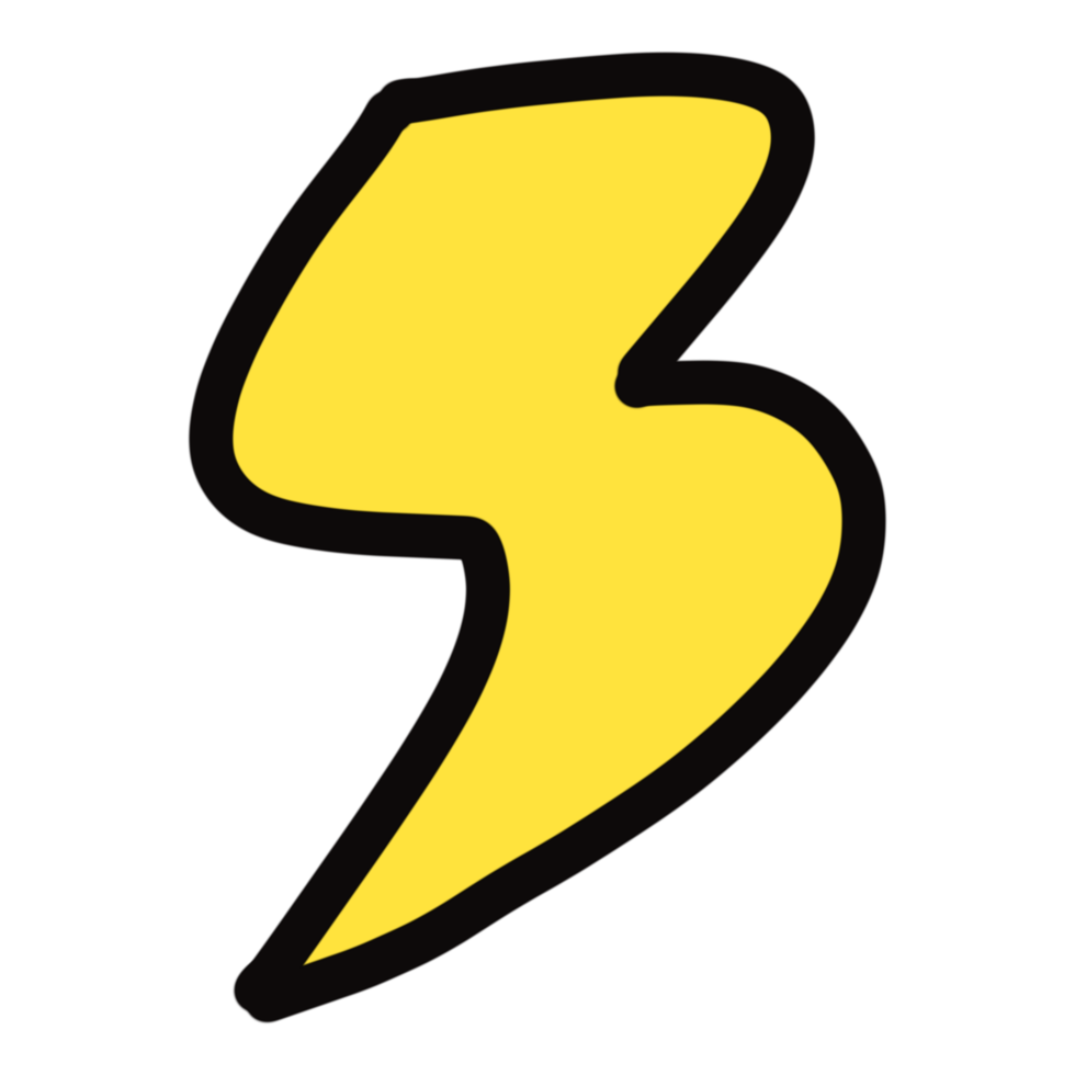 yellow Thunder icon. thunderclap. isolated on transparent background png