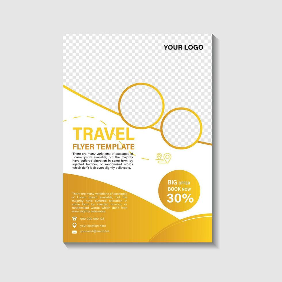 Travel flyer design vector