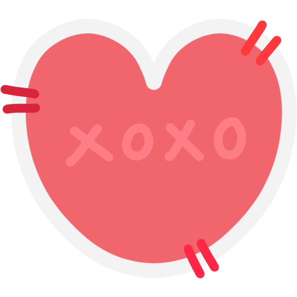 hand drawn Pink Heart for valentine's day png