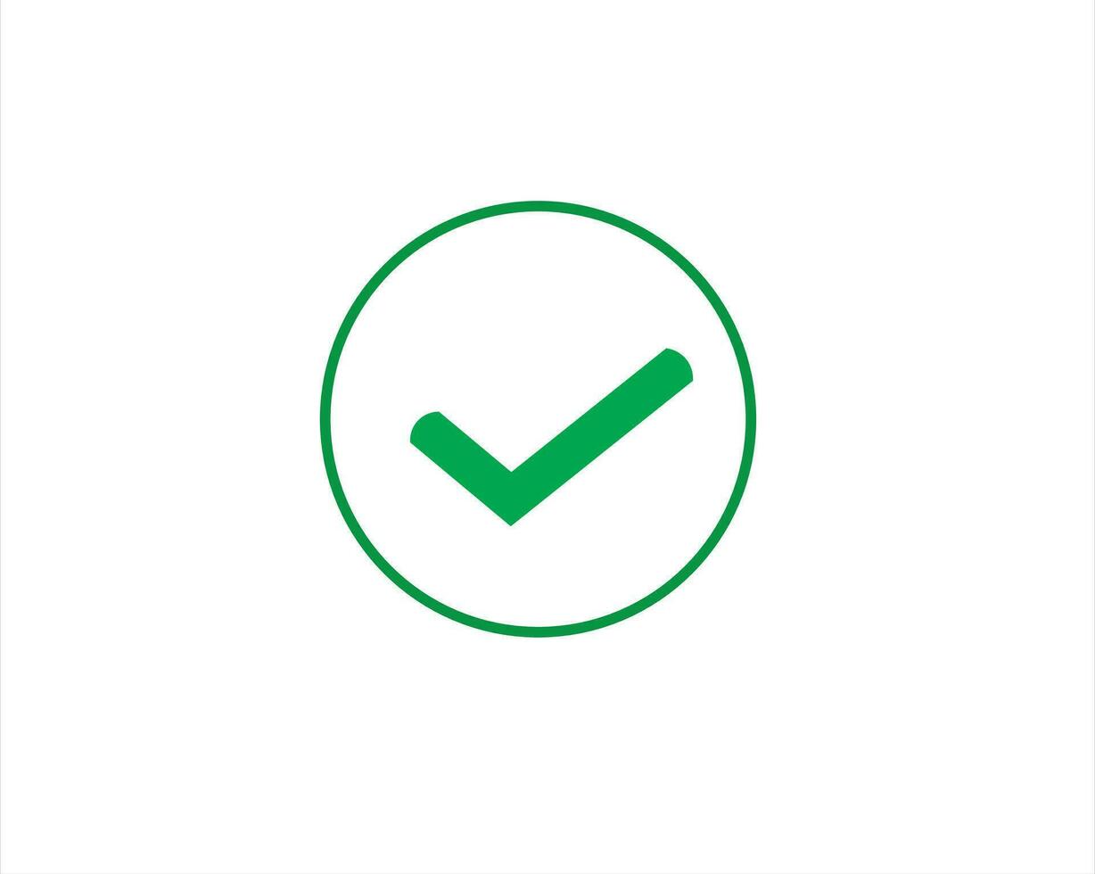 simple icon check mark button vector