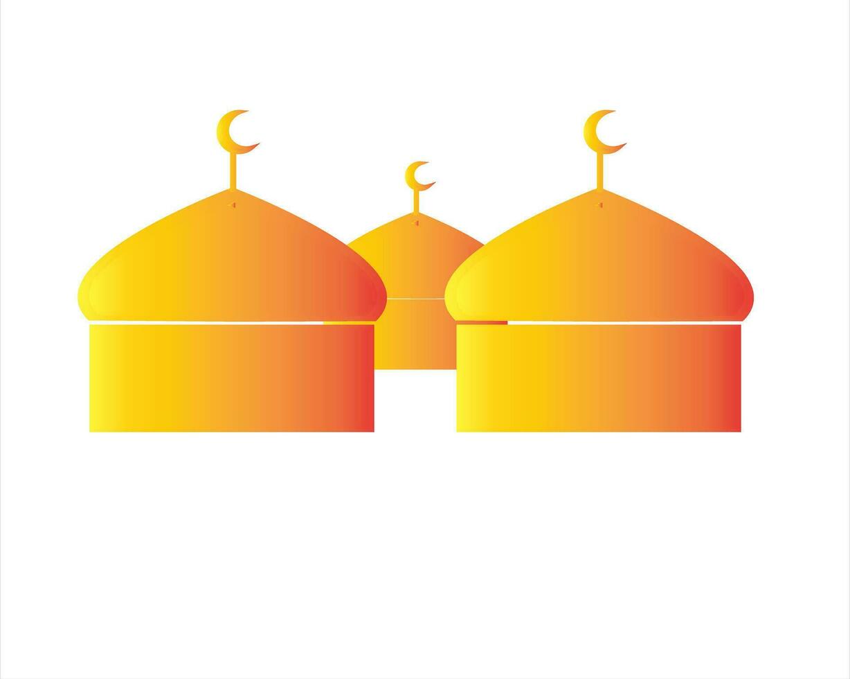 Illustration icon mosque of color yellow vector