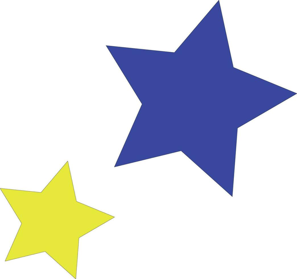 imagen de dos azul y amarillo estrellas icono vector