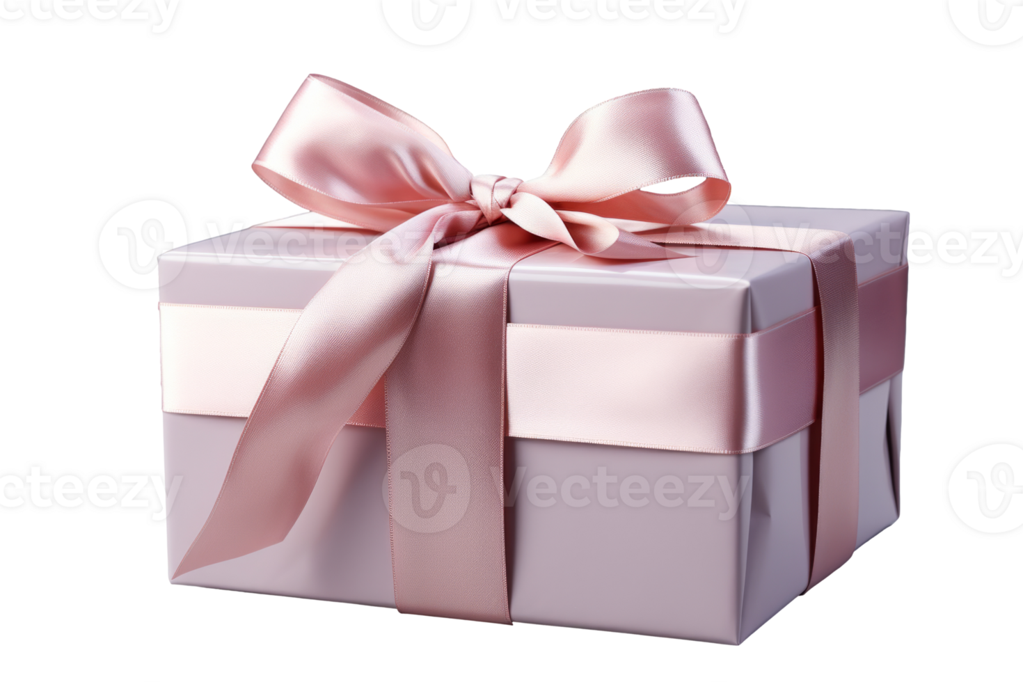 AI generated Elegantly Wrapped Gift Box With Satin Ribbon on a Transparent  Background. Generative AI. png