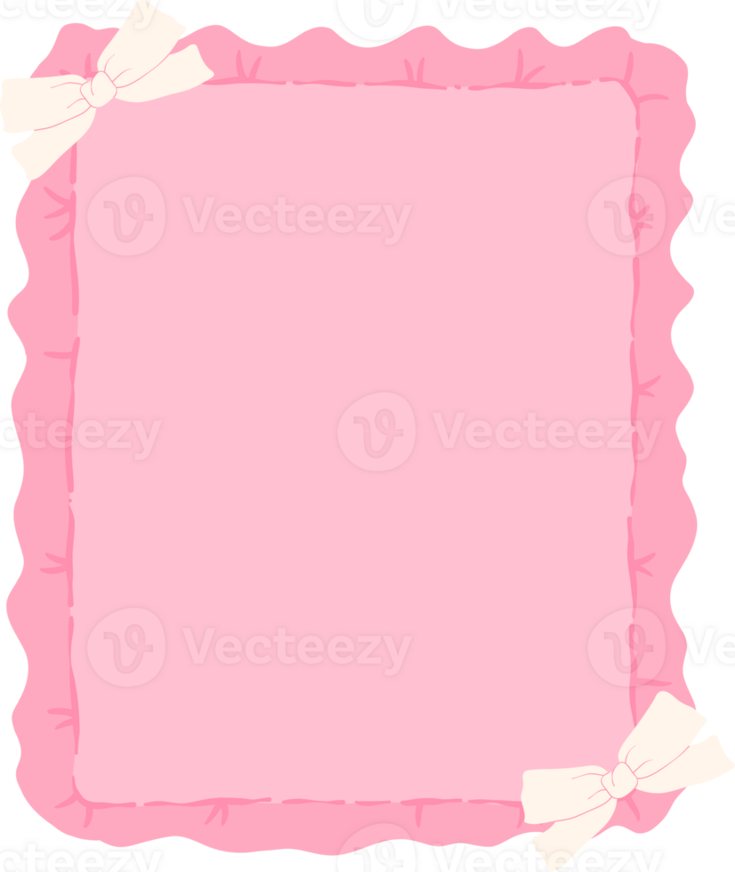 Pink Coquette frame aesthetic with ribbon bow png