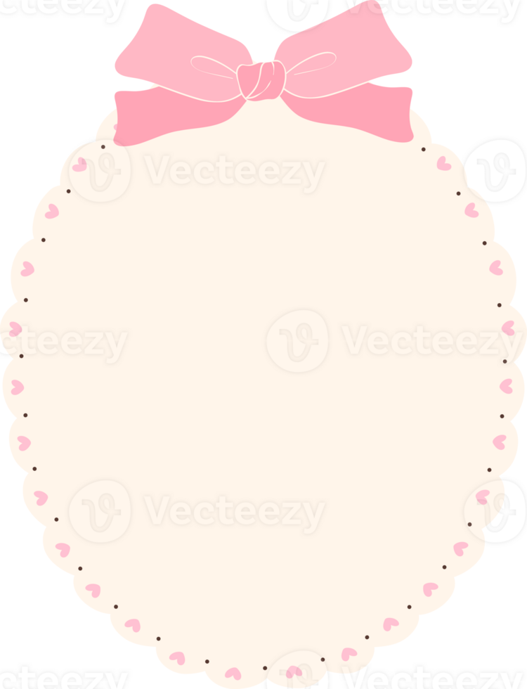 Pink Coquette frame aesthetic with ribbon bow png