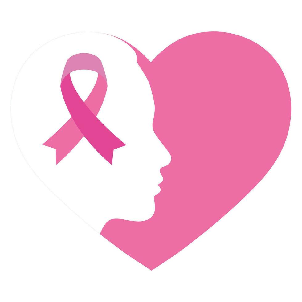 Breast Cancer Awareness Ribbon in Silhouette vector