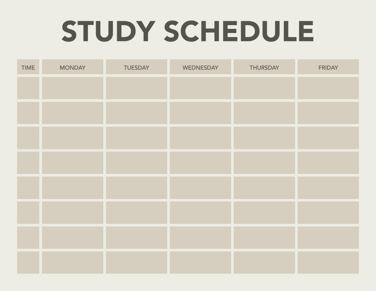 Weekly Study Schedule, academic planner vector