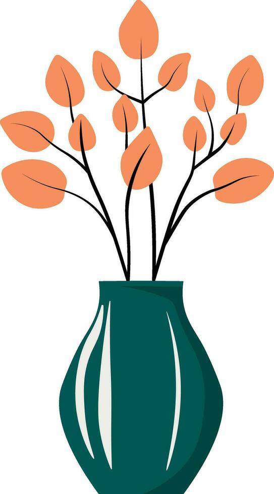 flowers in a vase without background vector