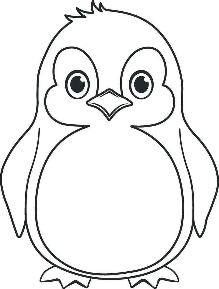 penguin hand drawn vector without background