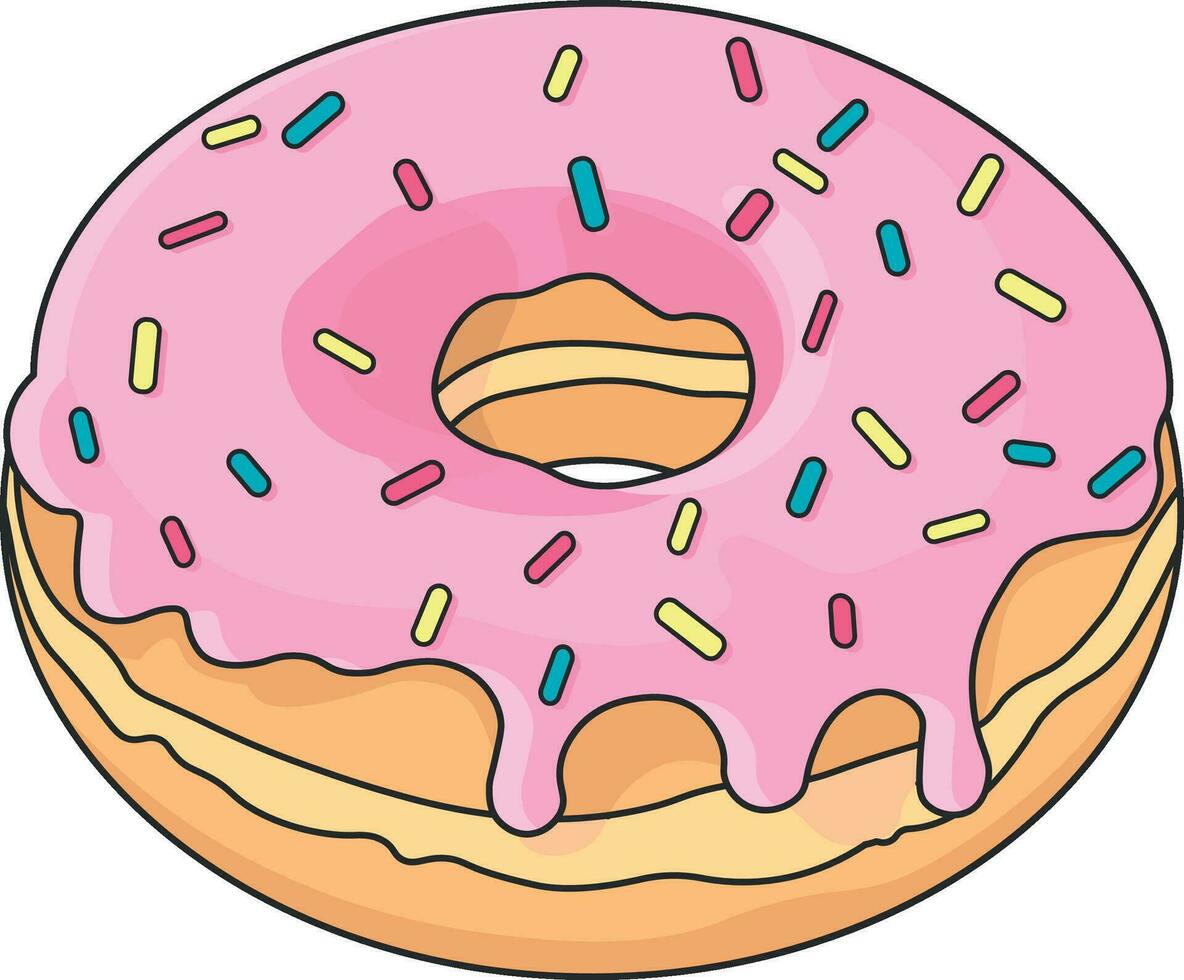 donut with sprinkles vector