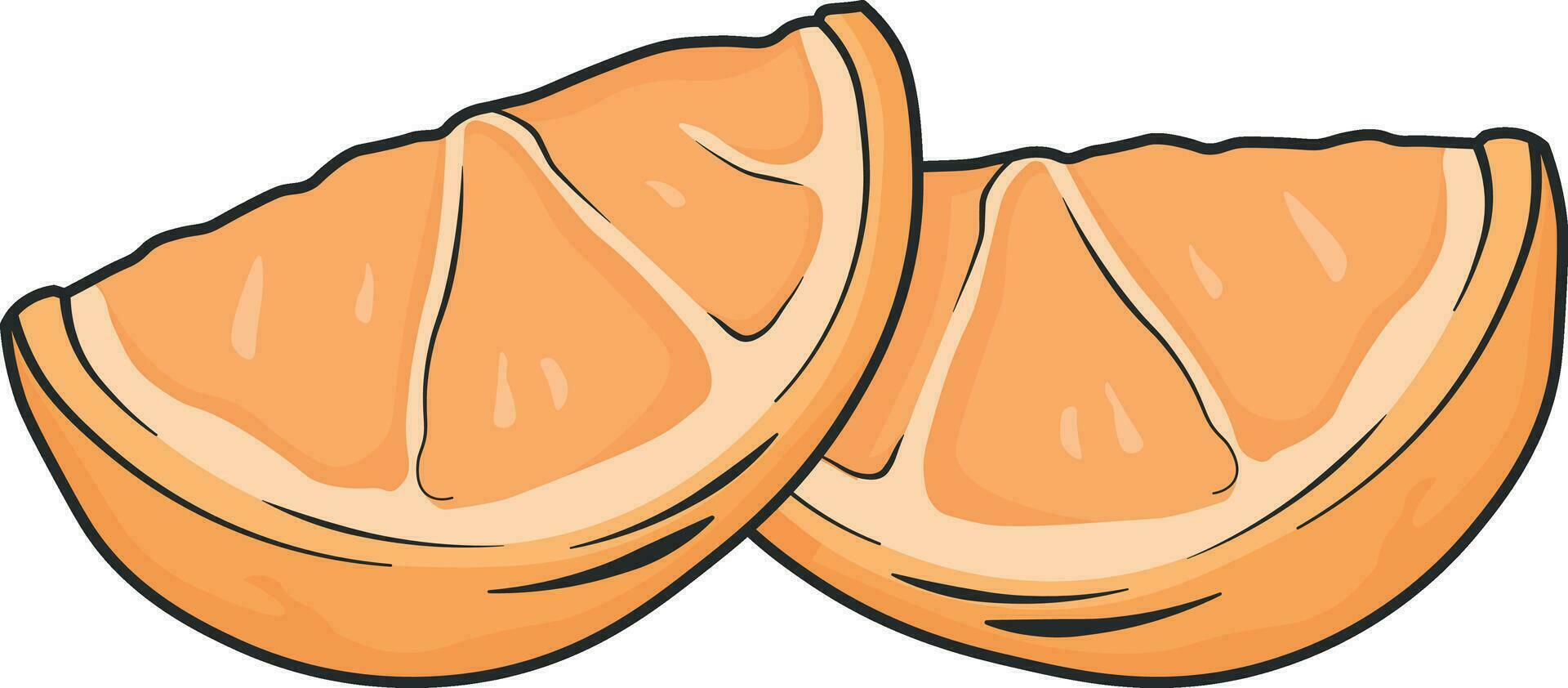 illustration of orange slices without background vector