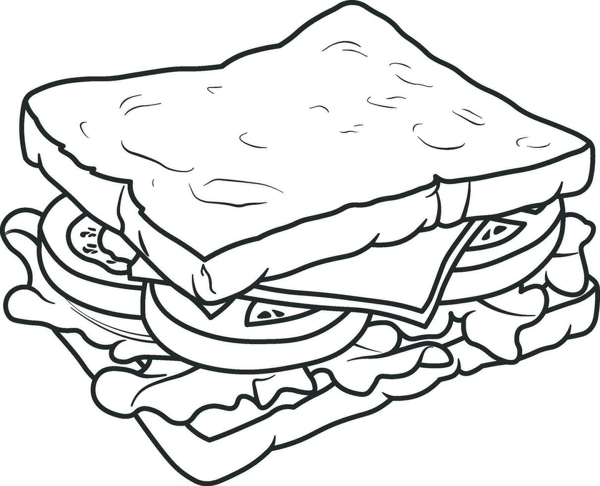 sandwich with cheese and tomato without background vector