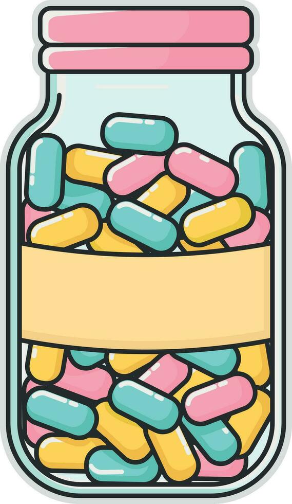 jar of candy or jar of pills, no background vector