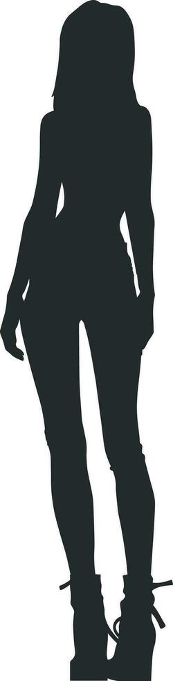 black silhouette of a girl vector