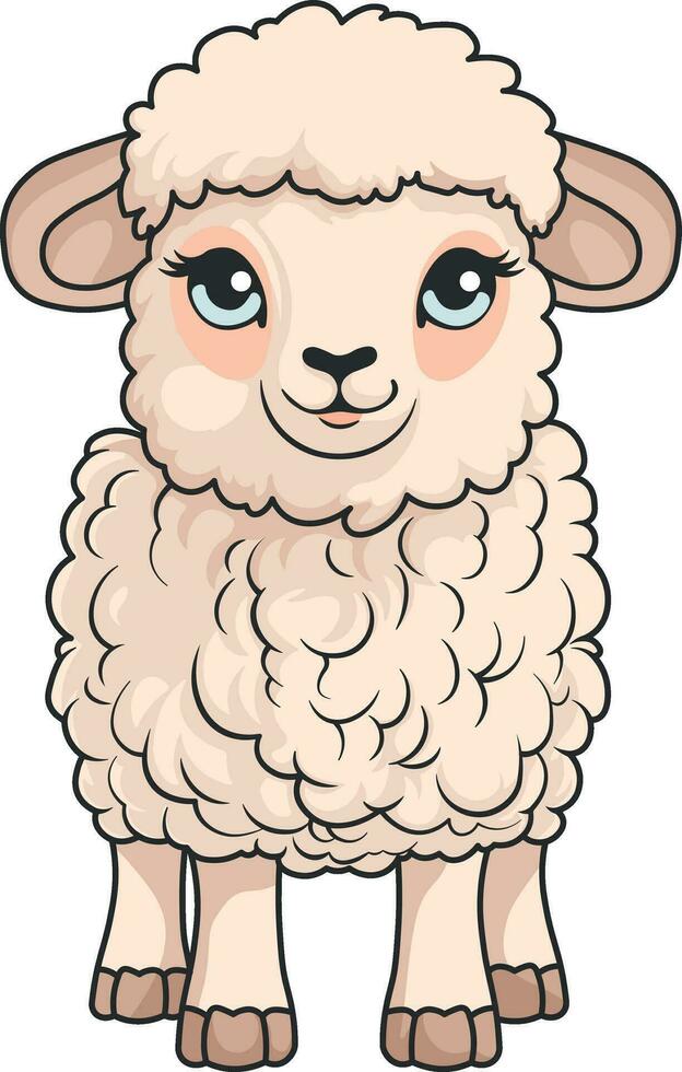 drawing of a sheep or lamb, no background vector