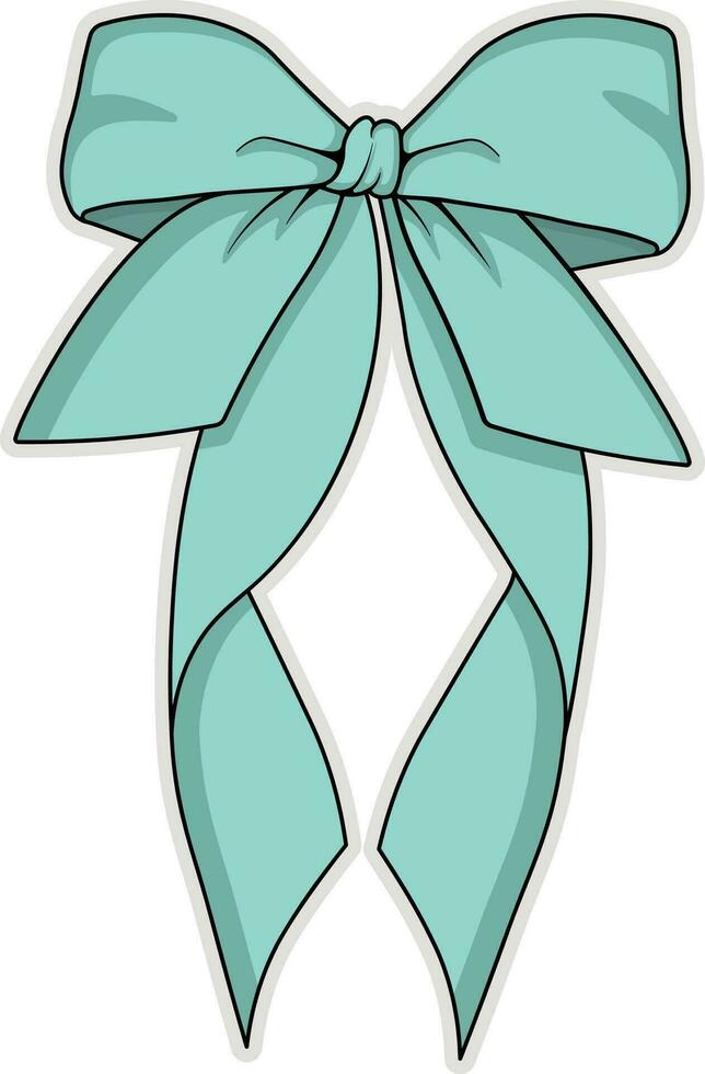 blue ribbon gift bow without background vector