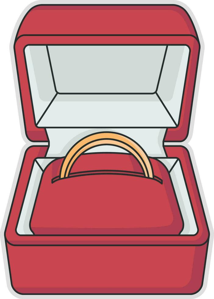 anillo en una caja vector