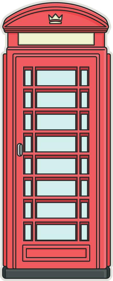 red telephone booth without background vector