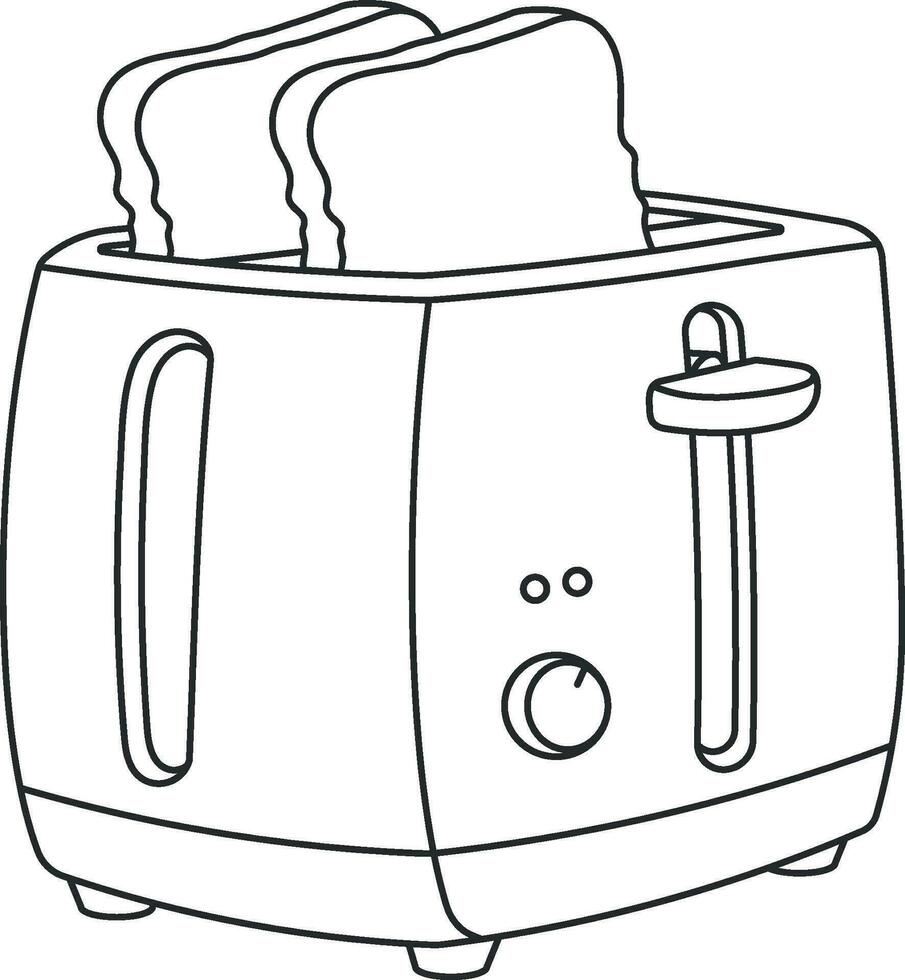 toaster with bread without background vector