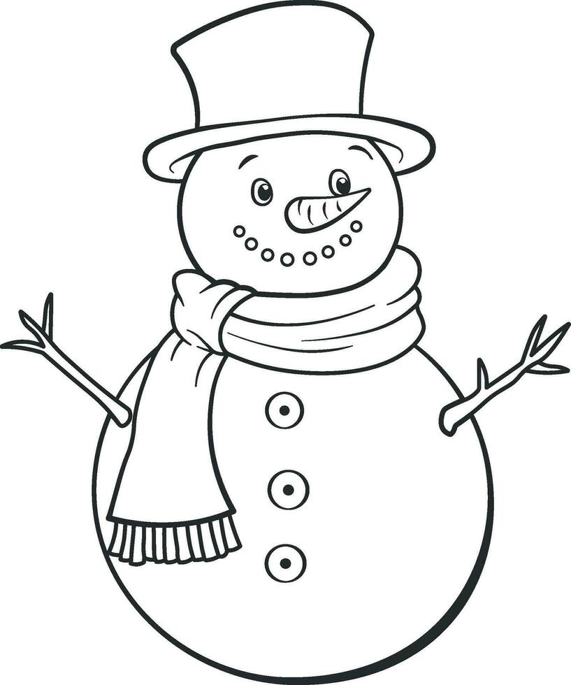 muñeco de nieve con sombrero vector