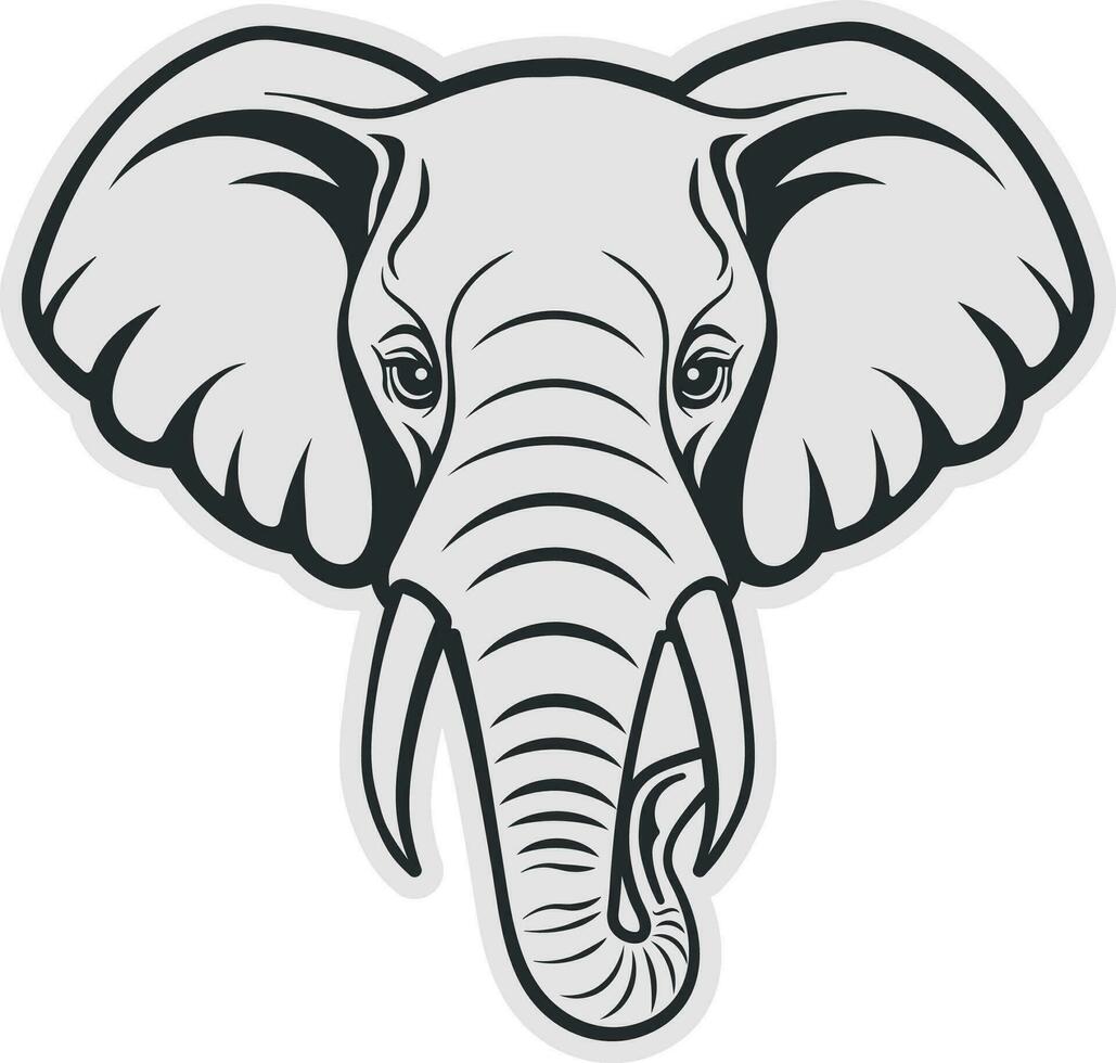 elephant head silhouette without background vector