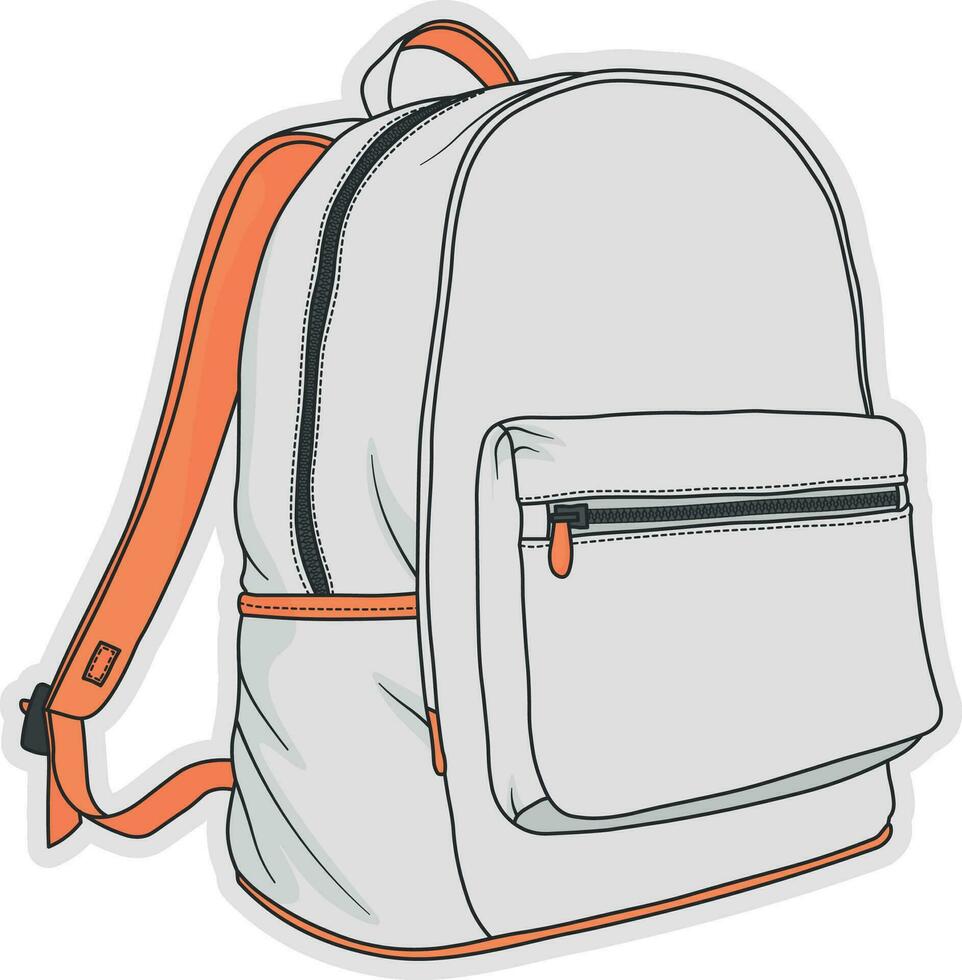 backpack with black outline without background vector