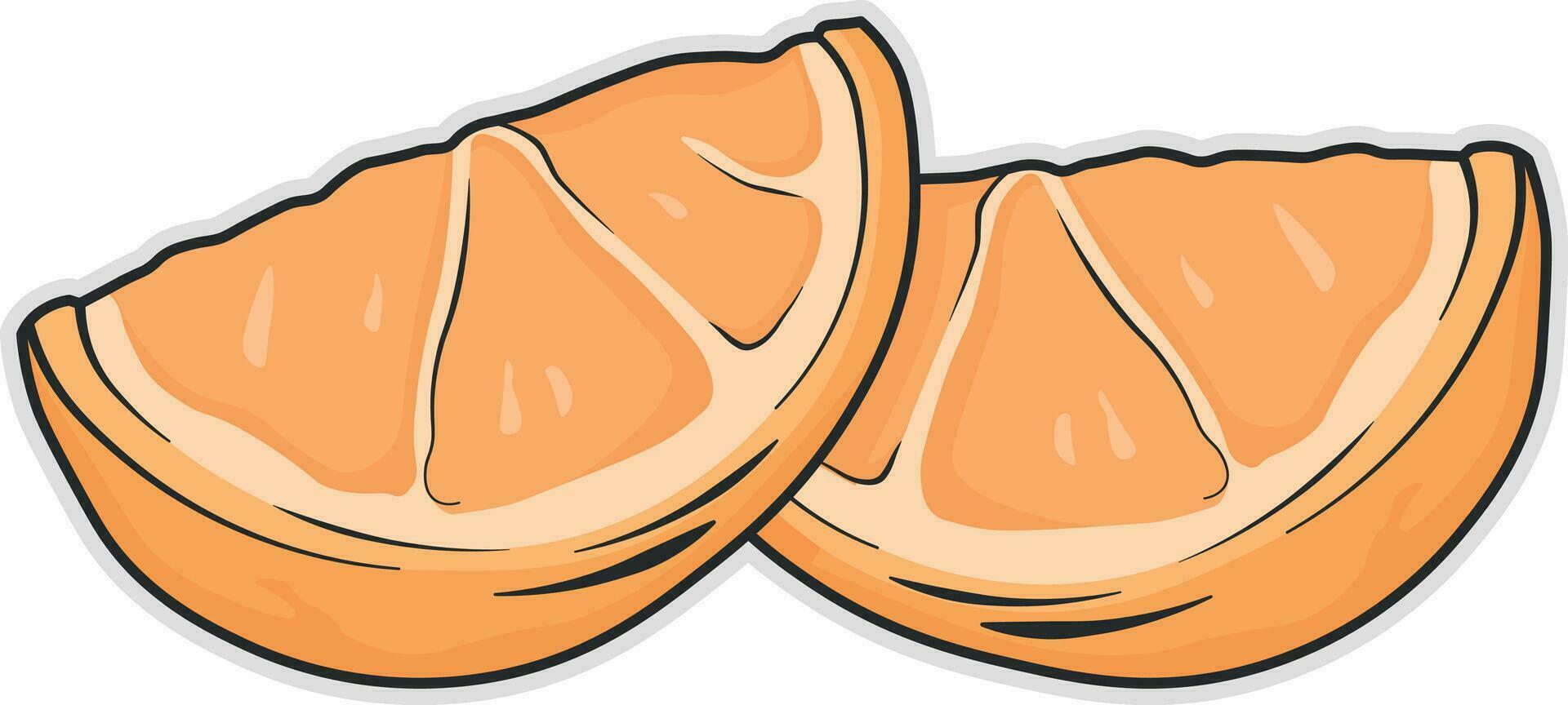 illustration of orange slices without background vector