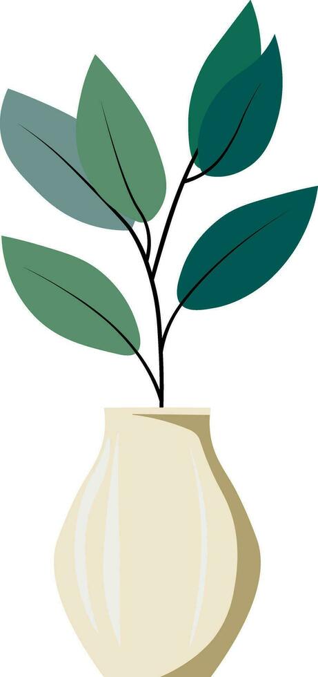 flowers in a vase without background vector