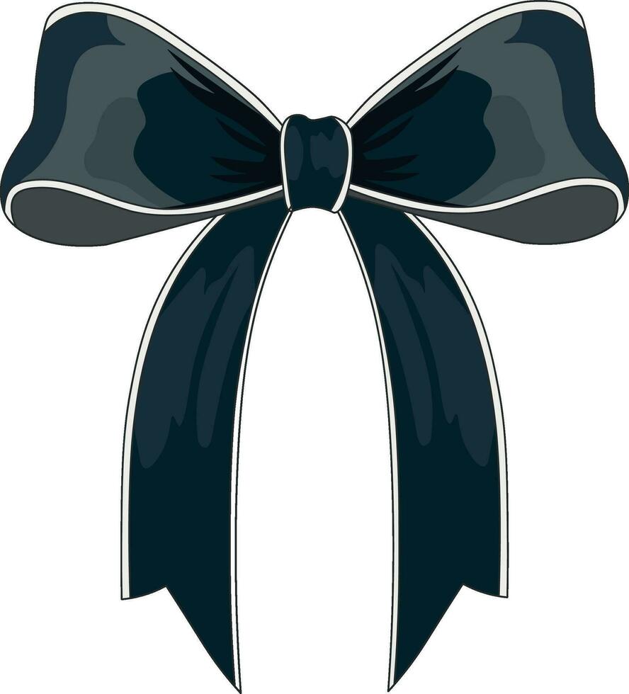 blue ribbon gift bow without background vector