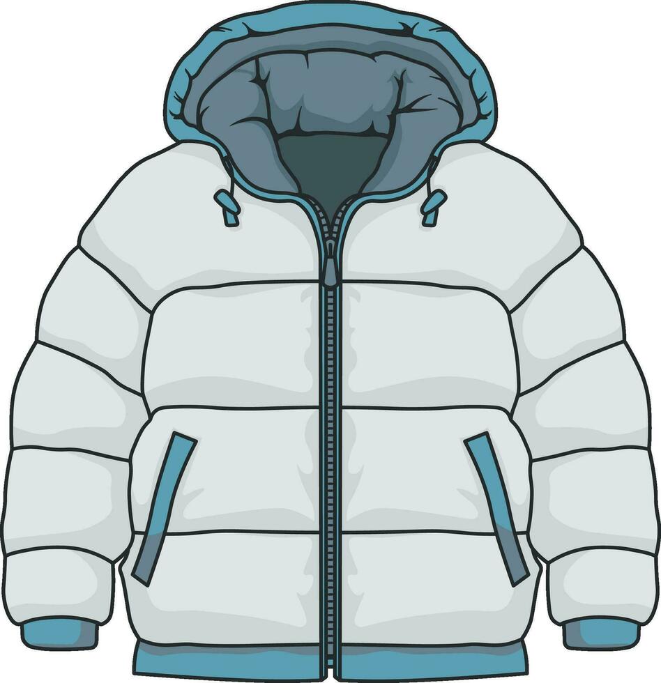 invierno chaqueta dibujo sin antecedentes vector