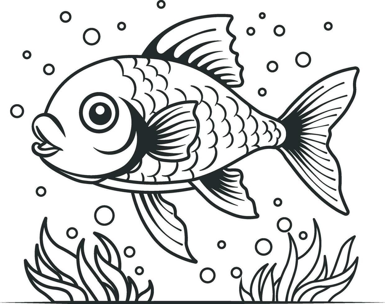 pescado en agua sin antecedentes vector