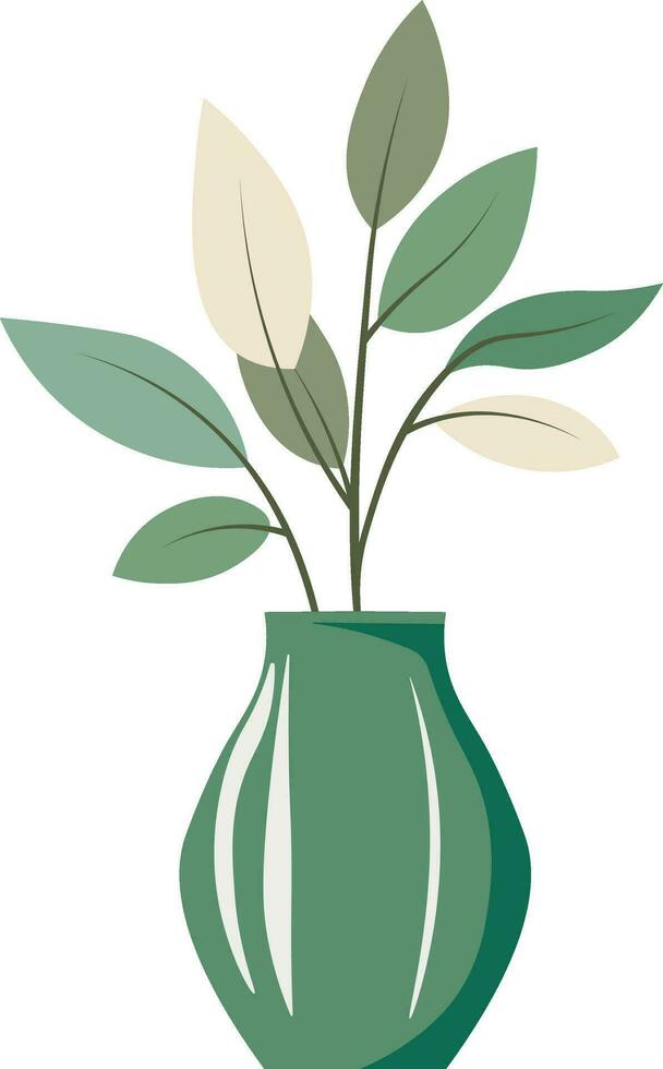 flowers in a vase without background vector