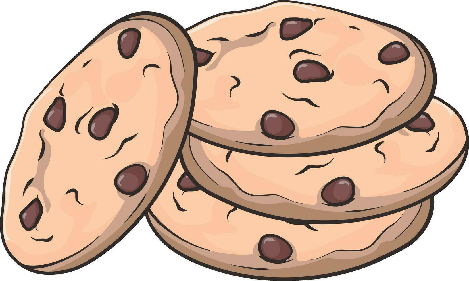 cookie with chocolate without background vector