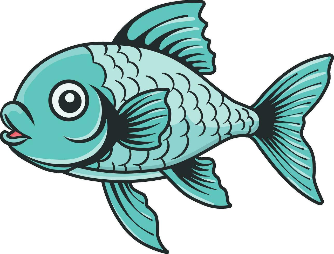 ilustración de un pescado sin antecedentes vector