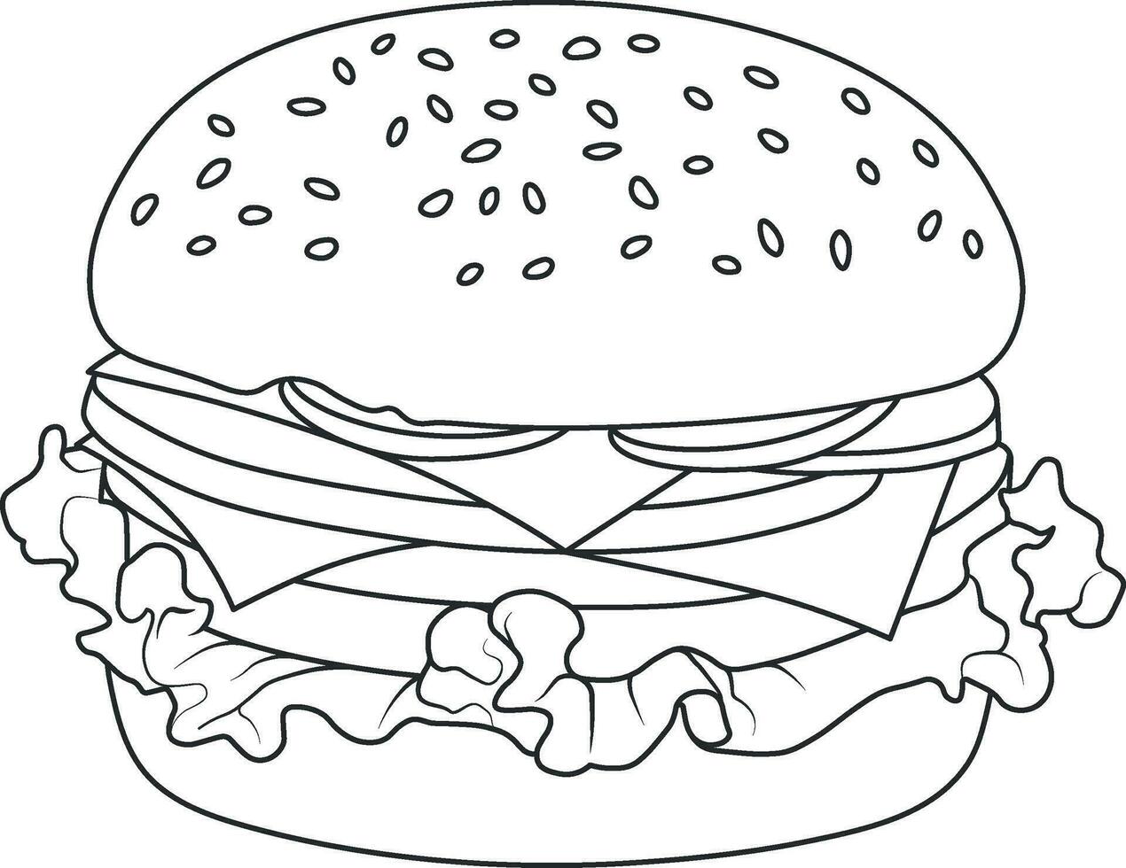 hamburguesa con queso, tomate, Pepino vector