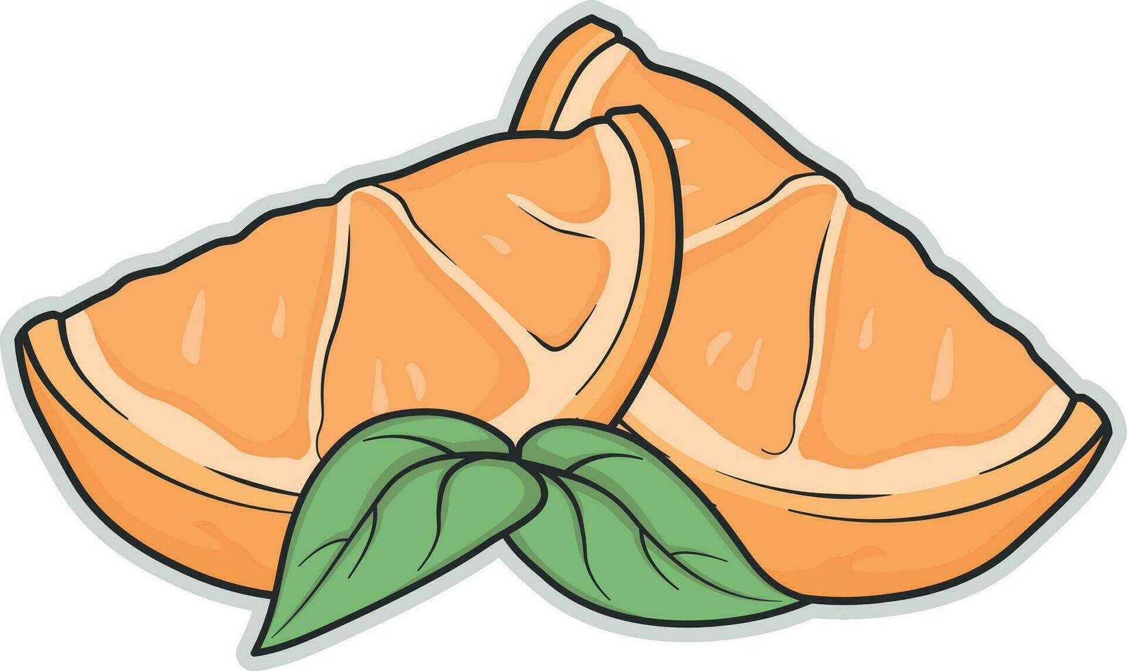 illustration of orange slices without background vector