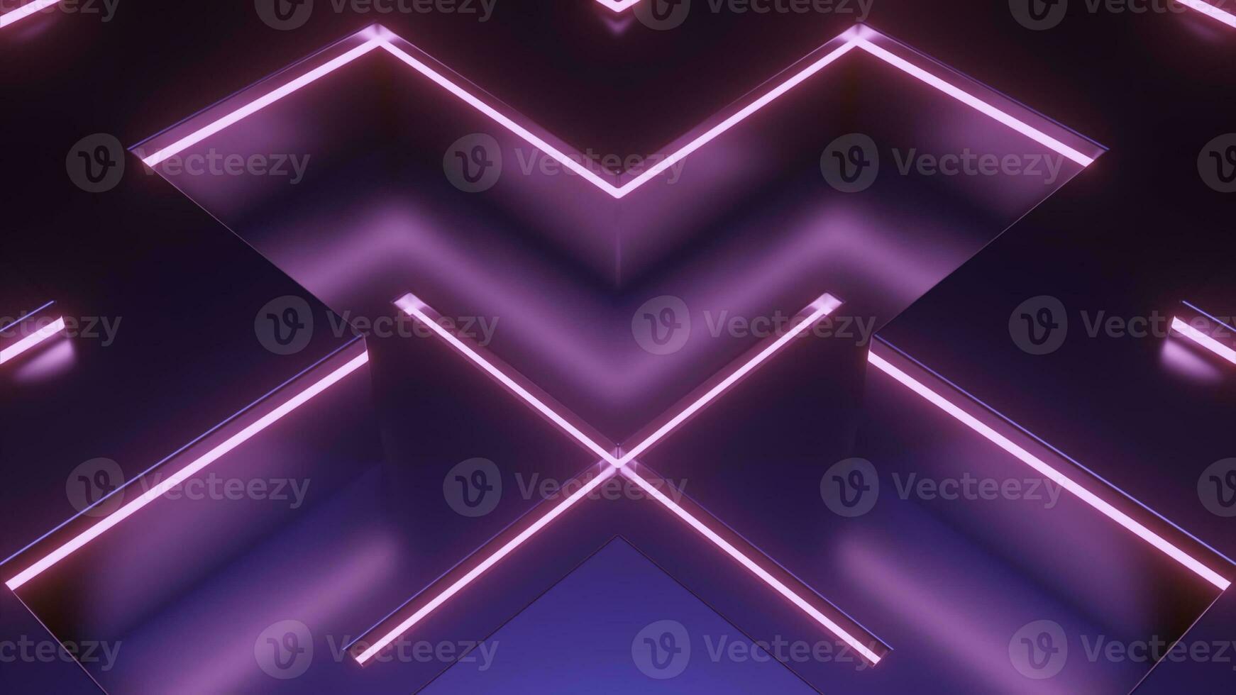 3D cross pattern with neon lines. Design. 3D animation of moving pattern in shape of neon cross. Moving cross in neon futuristic style photo