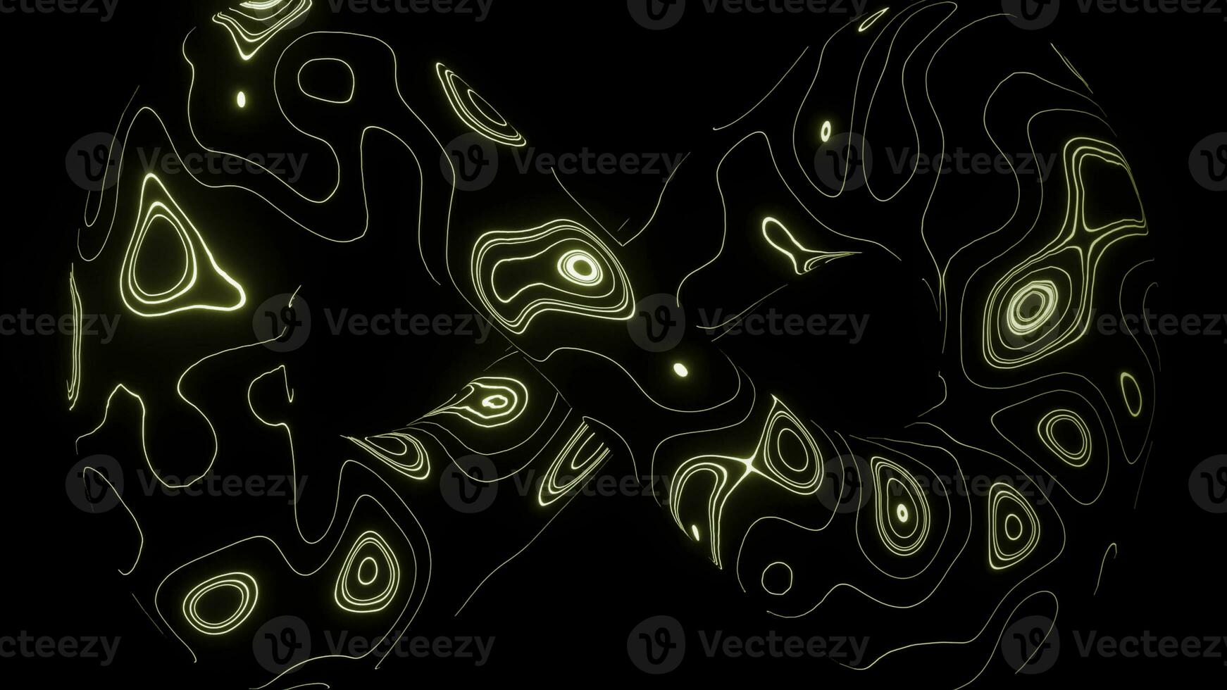 Abstract Infinity symbol with neon oval shaped stains. Action. Endlessly moving surface of 3D symbol of infinity. photo