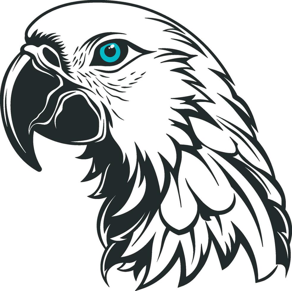black silhouette of a parrot without background vector