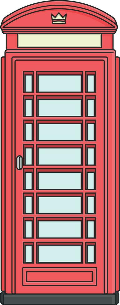 red telephone booth without background vector