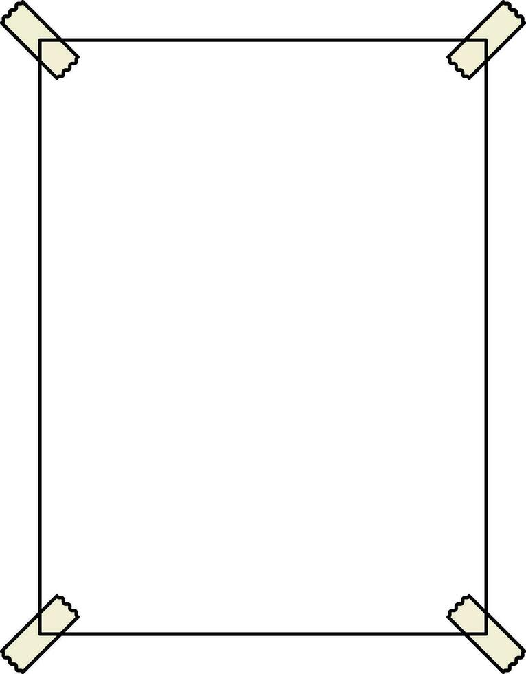 a sheet of paper with tape around the edges without a background vector