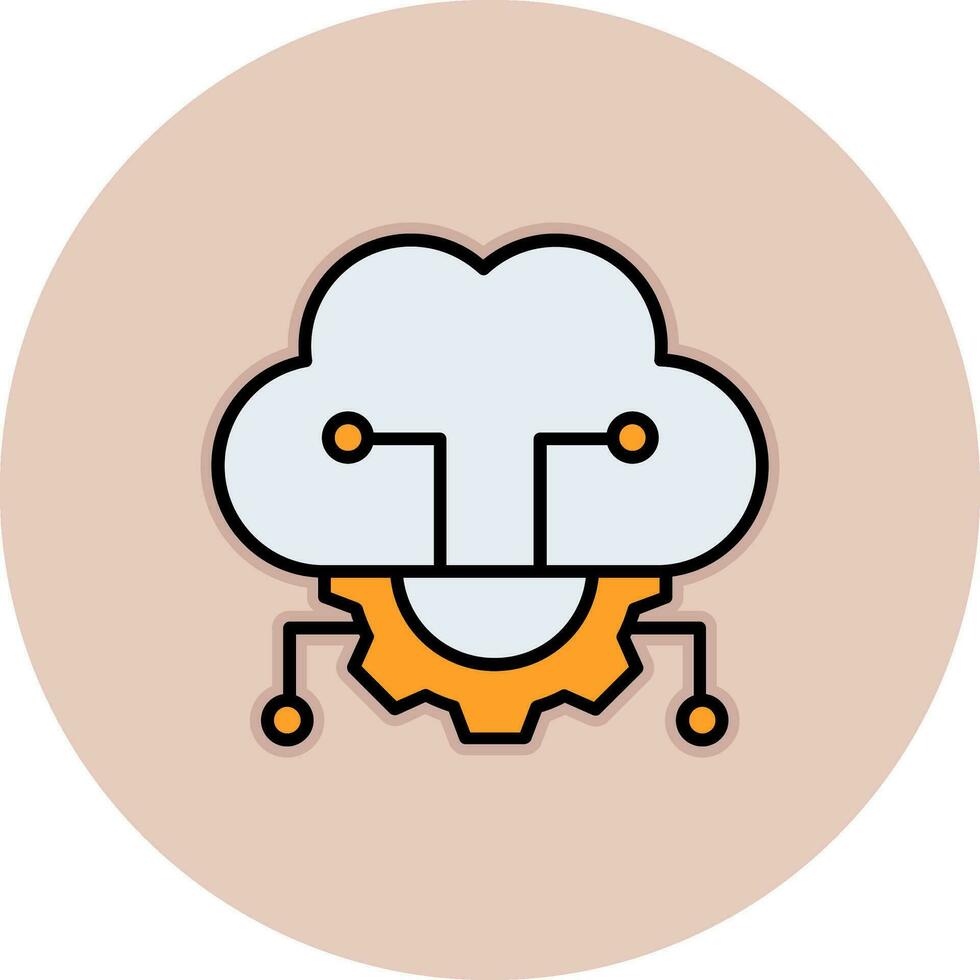 Cloud Server Settings Vector Icon