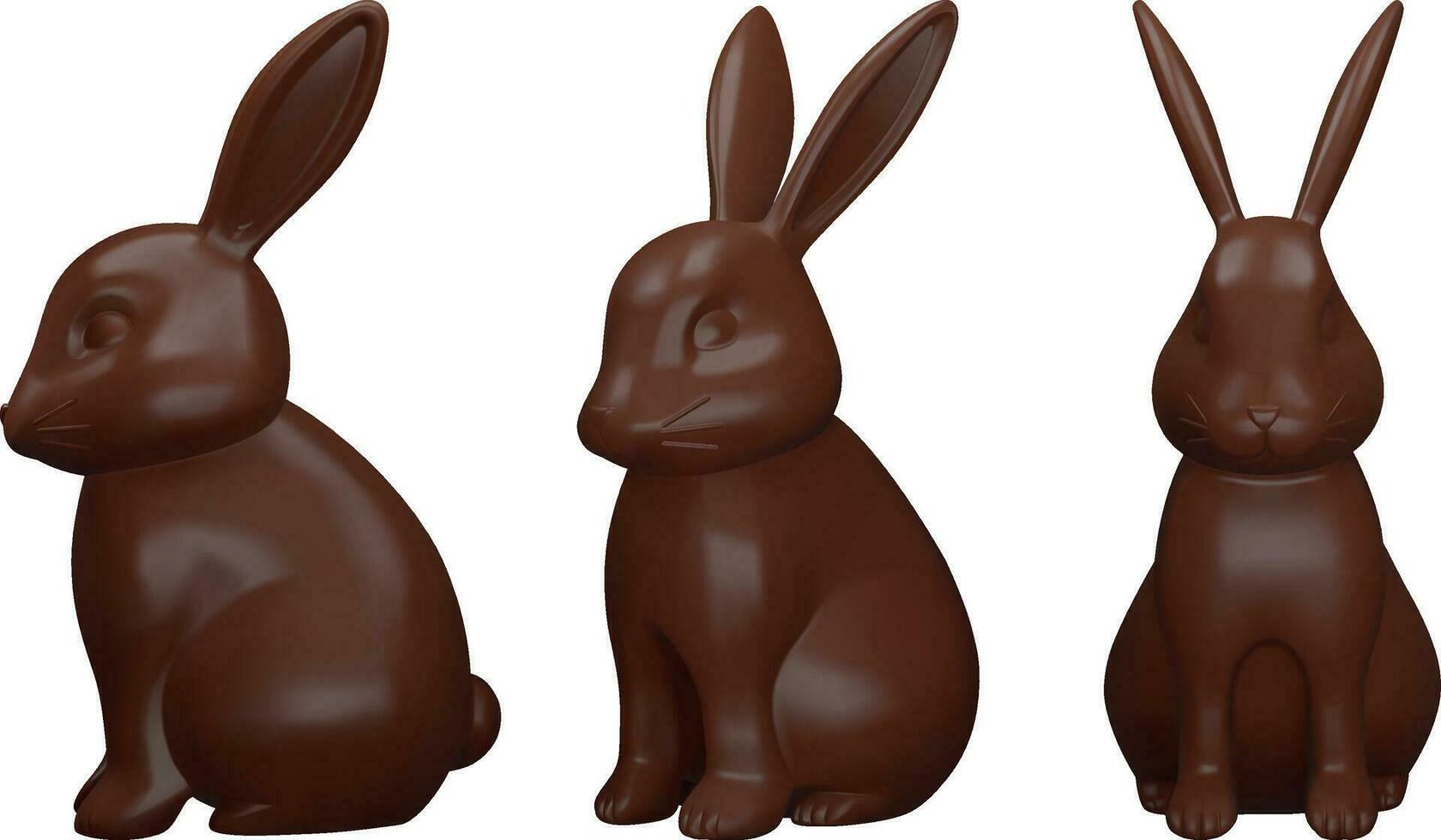 chocolate easter bunny. isolated 3d chocolate rabbit vector