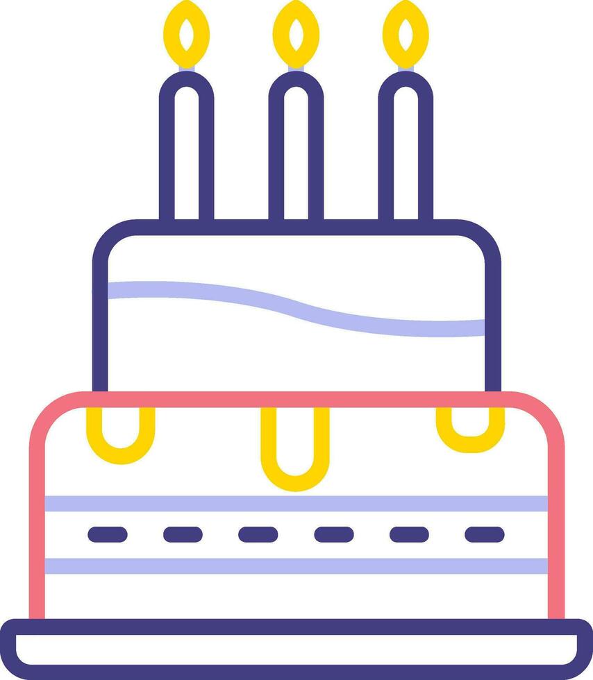 icono de vector de pastel de cumpleaños